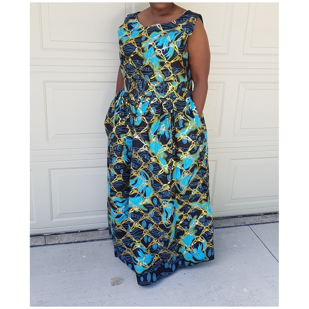 Sequins Ankara Dress Preorder